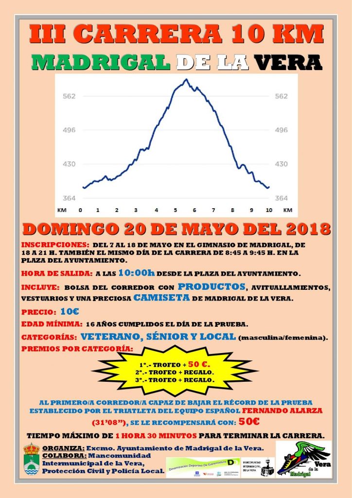 III Carrera 10 km - Madrigal de la Vera 2018